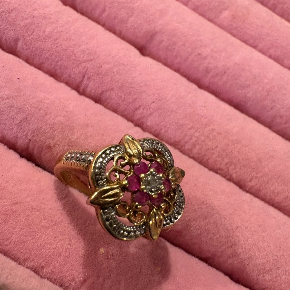 925 And Gold Ruby Gemstone Ring - image 2